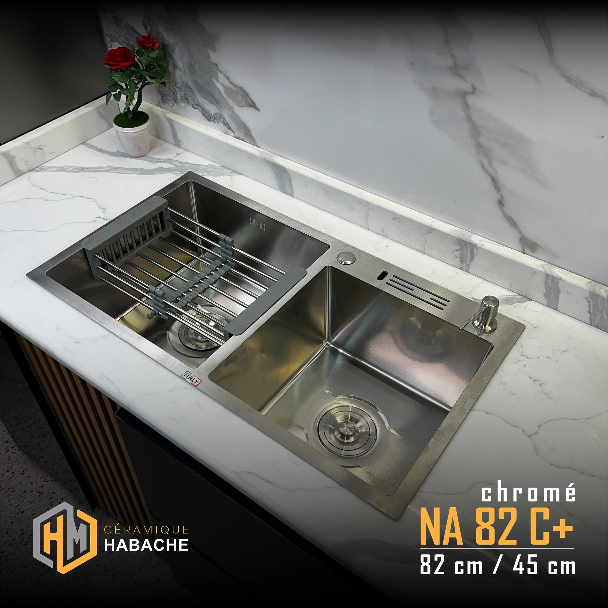 EVEIR CUISINE SWISSINOX 82 NANO 82/45cm INOX 304 + ROBINET 360 - Image 15